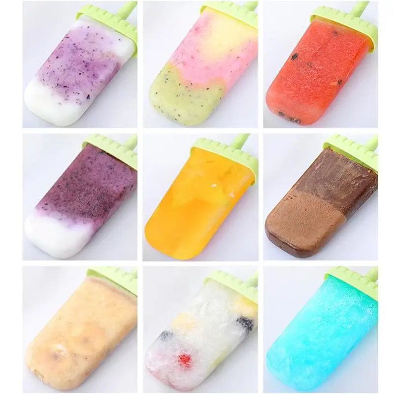 

6pcs/set DIY Ice Lolly Cream Molds Ice Tray Rectangle Shaped Ice Cream Pops Molds Tray Stick Ice Cream Makers Mould