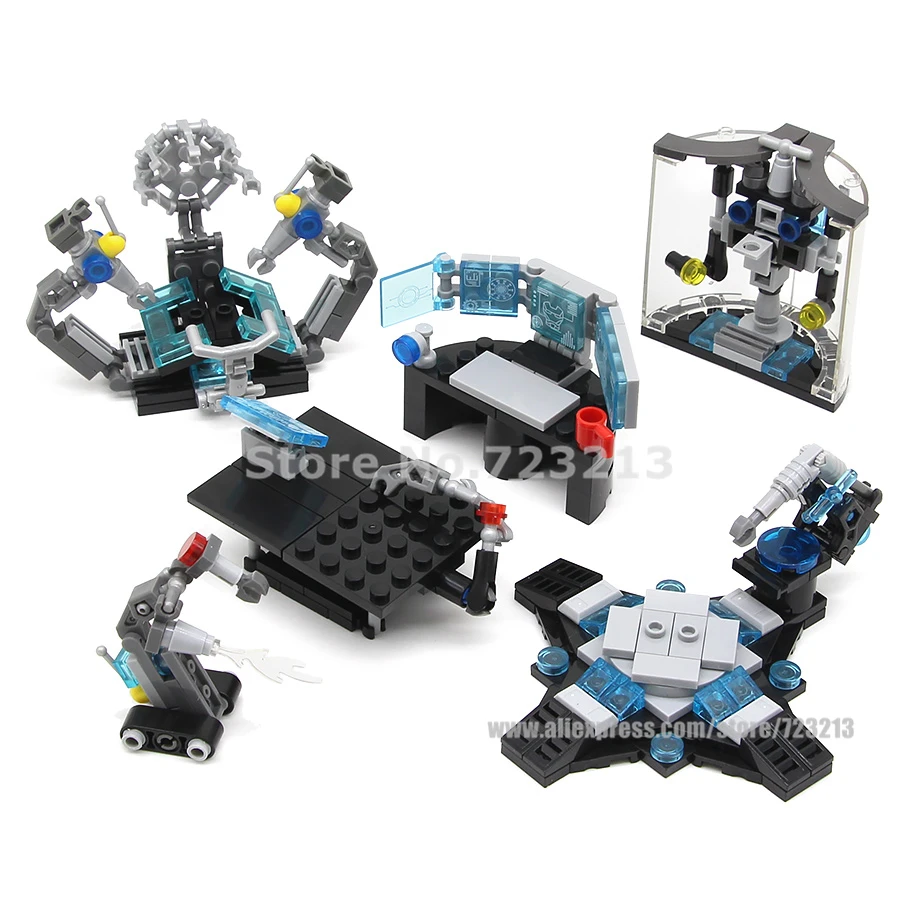 Старк гаражный набор Операционная консоль робот лаборатория строительные блоки