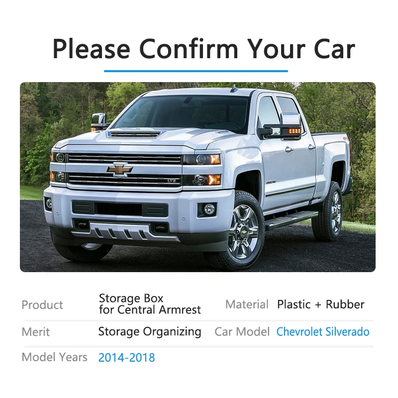 Для Chevrolet Silverado 3rd Gen Chevy 2014 ~ 2018 подлокотника коробка для хранения органайзер