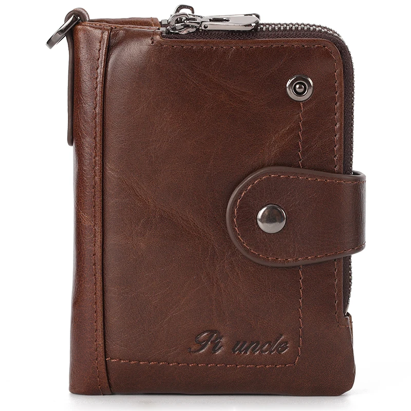 Короткий кошелек с Rfid защитой для мужчин и женщин винтажный тонкий бумажник из