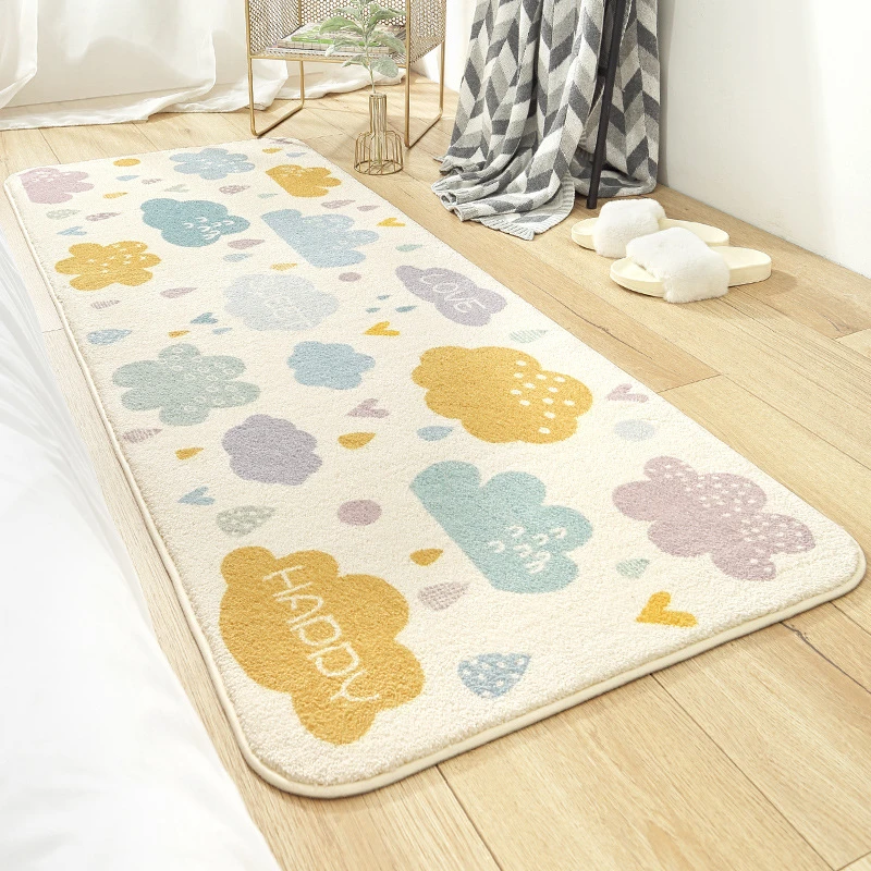 cartoon rainbow rabbit home bedroom long strip floor mats living room sofa childrens room non slip carpet free global shipping