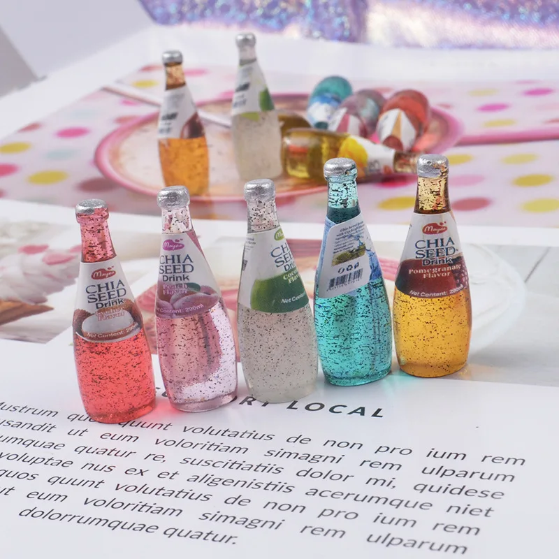 5pcs mini kawaii cute realistic plastic cocktail wine model for 1/16 1/12 Mininatures Doll House Accessories toy girl kids |