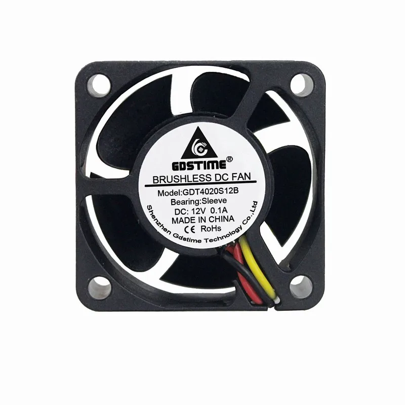 5 шт. Gdstime 4 см 40 мм x 20 4020s DC 12 В 3Pin мини вентилятор охлаждения выхлопных газов |