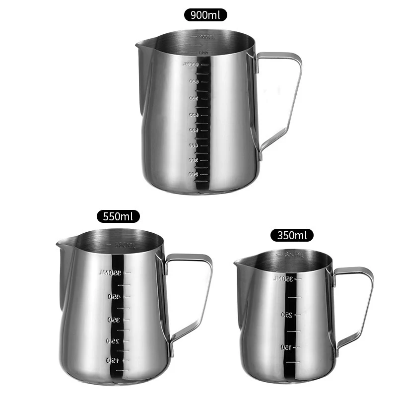 

Coffee Pitcher Stainless Steel Milk Frothing Jug Mugs Espresso Coffee Pitcher Craft Frothing Jug 350/550/900ml