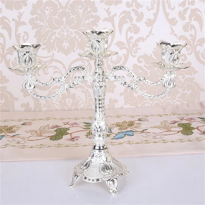 Современный Золотой/Серебряный подсвечник роскошное Европейское украшение для
