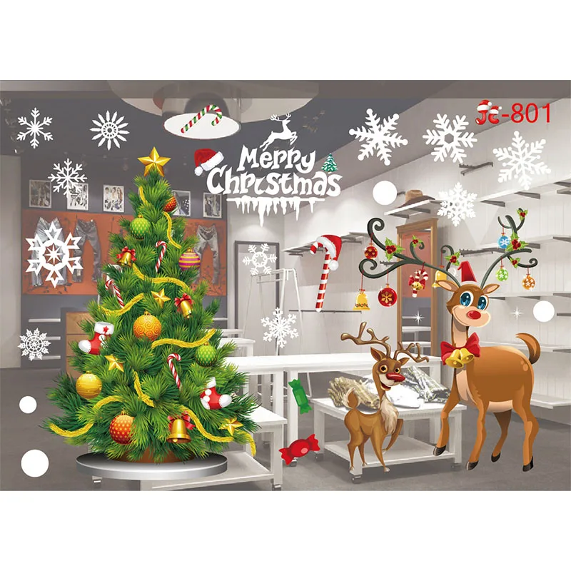 

Рождественская наклейка Дед Мороз Рождественские украшения для дома, Рождественское украшение, новый год 2022