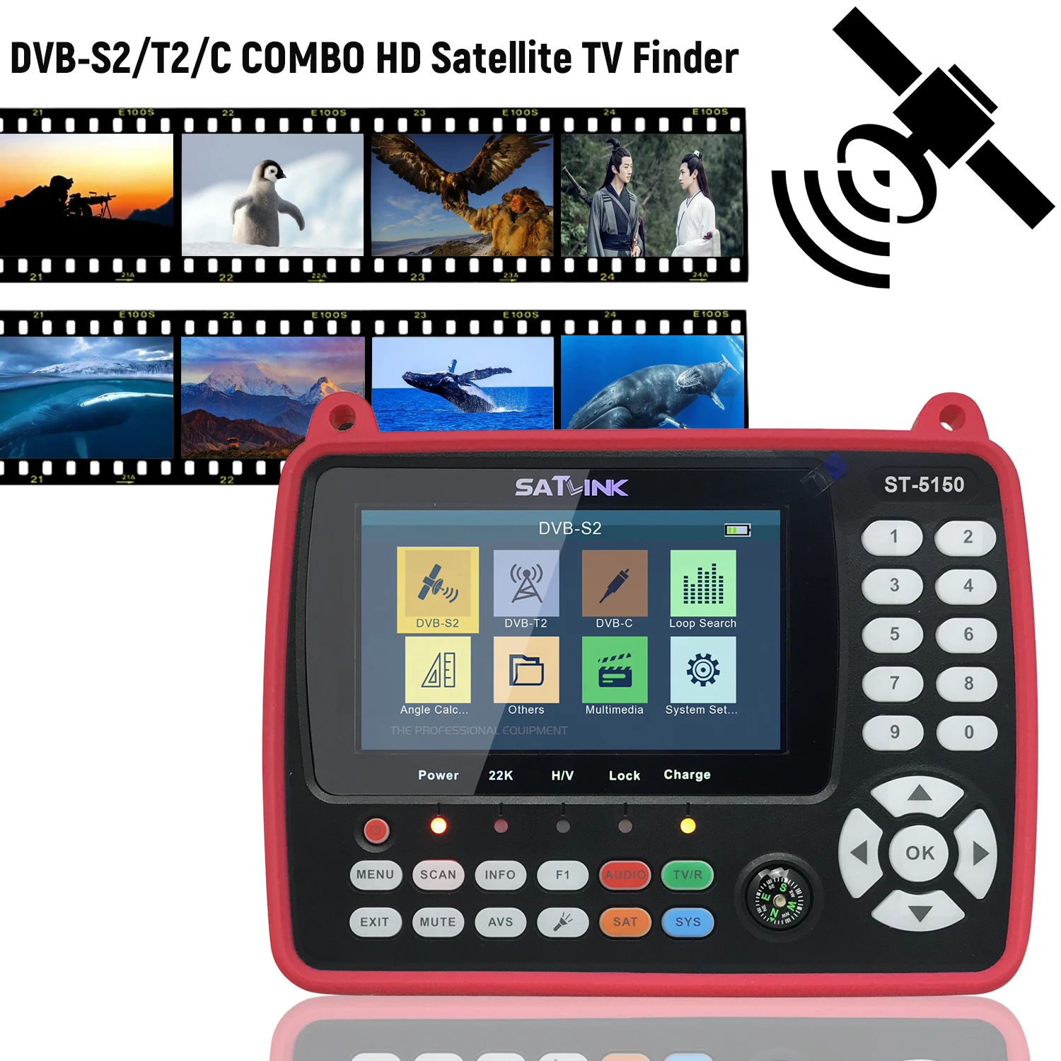 Цифровой спутниковый Finder метр ST 5150 DVB S2/T2/C COMBO HD ТВ сигнала спутникового цифровой