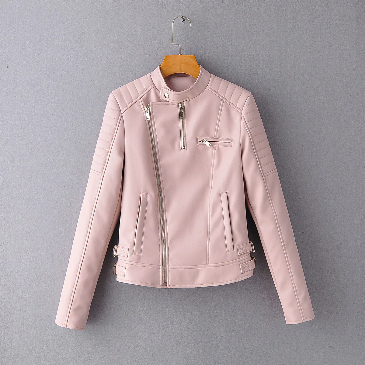 

Brand Motorcycle PU Leather Jacket Women Winter And Autumn New Fashion Coat Zipper Outerwear jacket New 2020 Coat HOT Black New