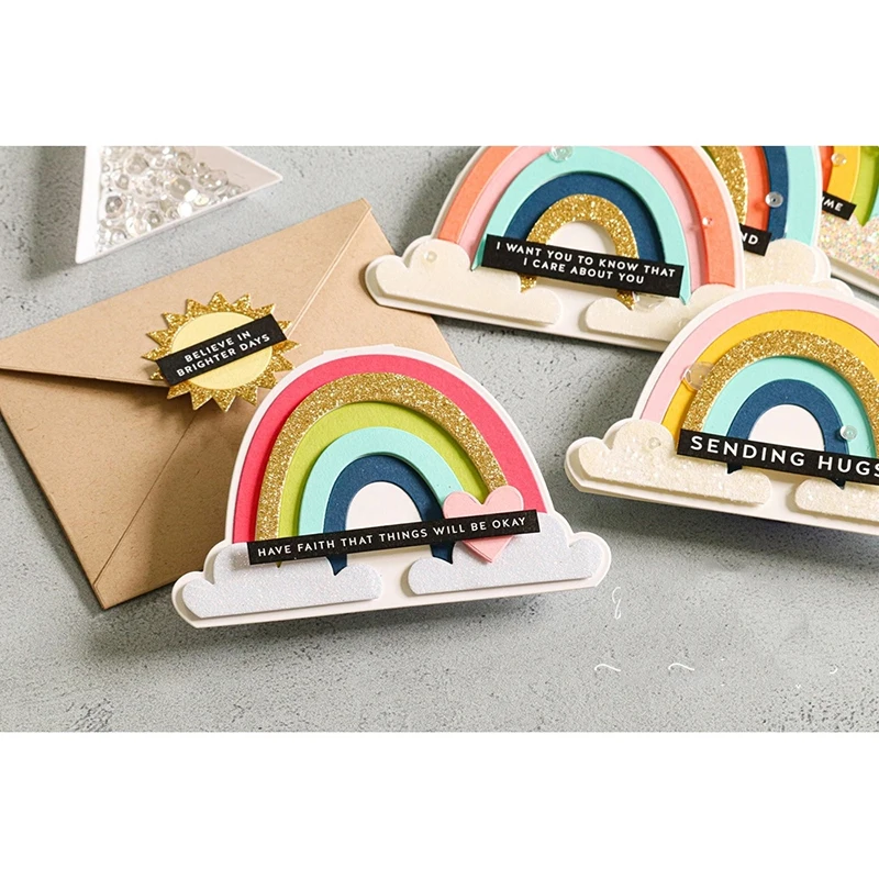 

JC Rainbow Clouds Shape Metal Cutting Dies DIY for Scrapbooking New Design Die Cut Handmade Stencil Craft Mold Mould Model Decor