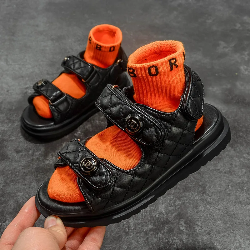 

2021 New Summer Kids Beach Sandals Children Brand Designer Black Shoes Baby Girls Soft Casual Sandalias Boys Sport Sandals