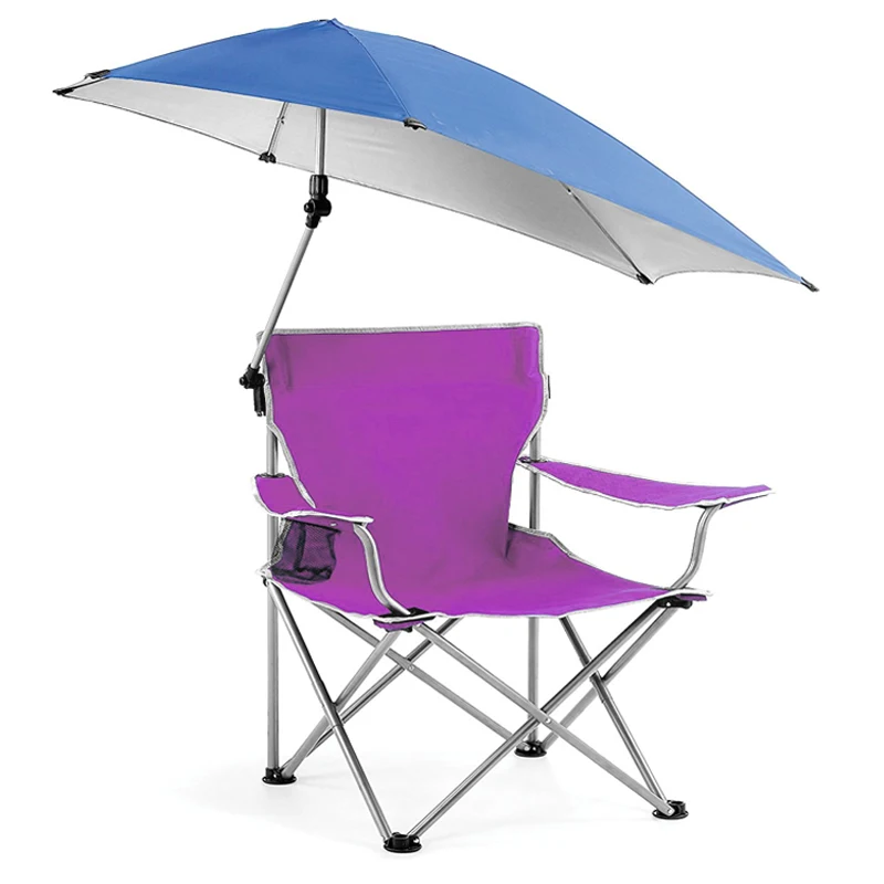 저렴한 접이식 캠프 의자, 야외 낚시 캠핑 리클라이닝/라운지 헤비 듀티 100KG, 조정 가능한 캐노피