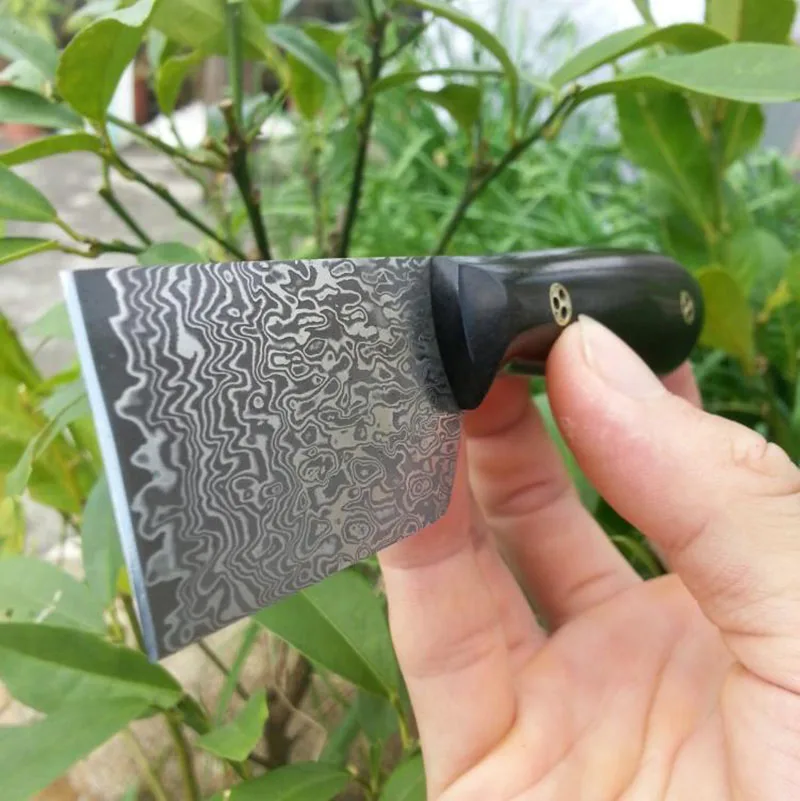 Бавер дамасский нож для резки Ножи кожи ремесла из чёрного дерева Handel Skiver режущие