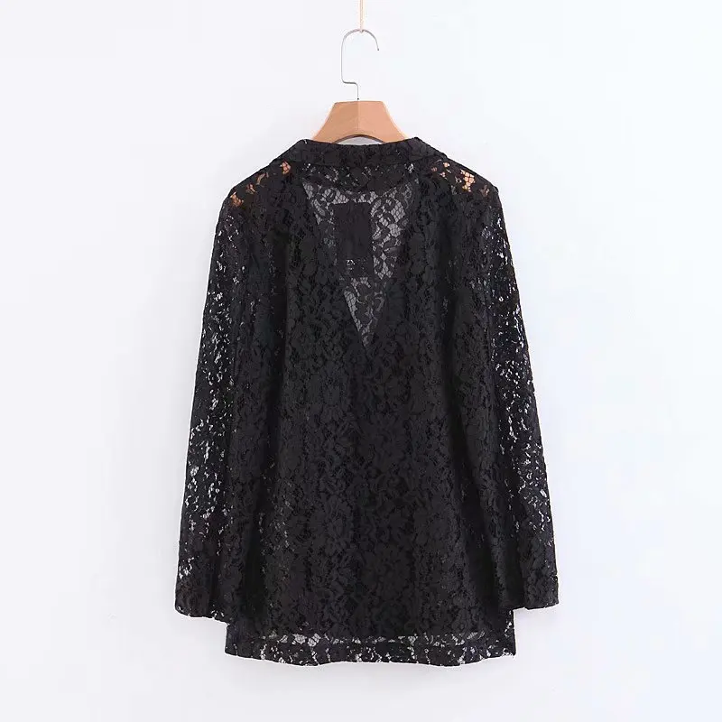 2019 Ретро шикарное двубортное пальто с лацканами длинным рукавом Femme Модные