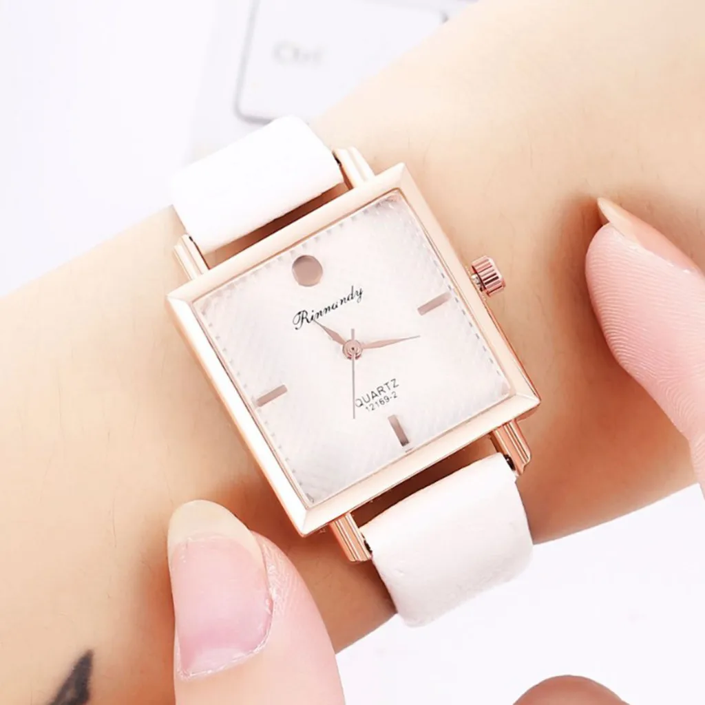 Fashion Casual Women Watch Square Head Leather Belt Buckle Alloy Ladies Clock Hour Simple Quartz Wrist Watches relogio feminino | Наручные