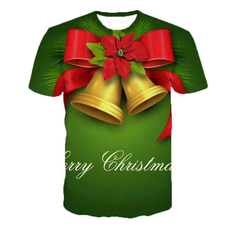 Рождественская футболка с 3d принтом забавные мужские и женские прямые тонкие