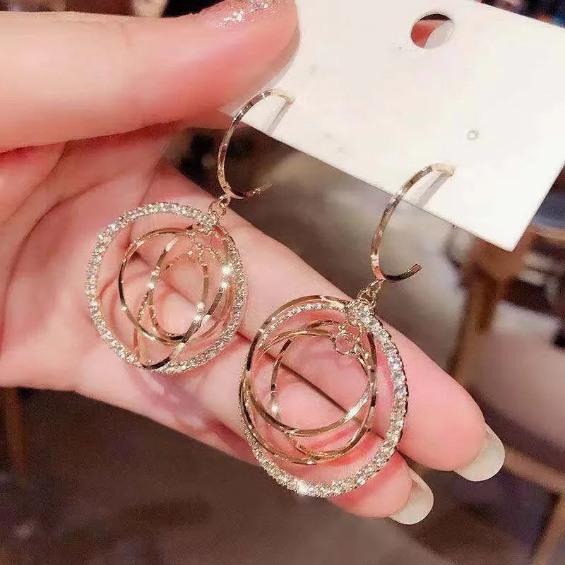 

Big Hoop Earrings Korean Geometry Metal Gold Earrings For women Female Retro Drop Earrings 2021 Trend Fashion Jewelry