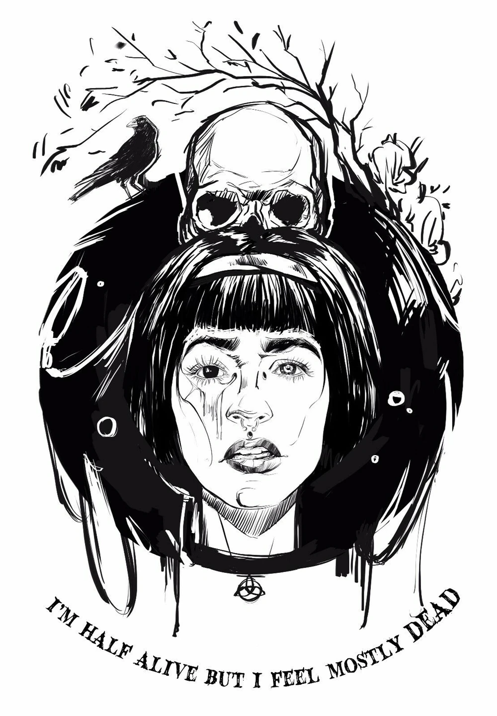 Я наполовину живой но чувствовать себя в основном мертвая девушка череп белая