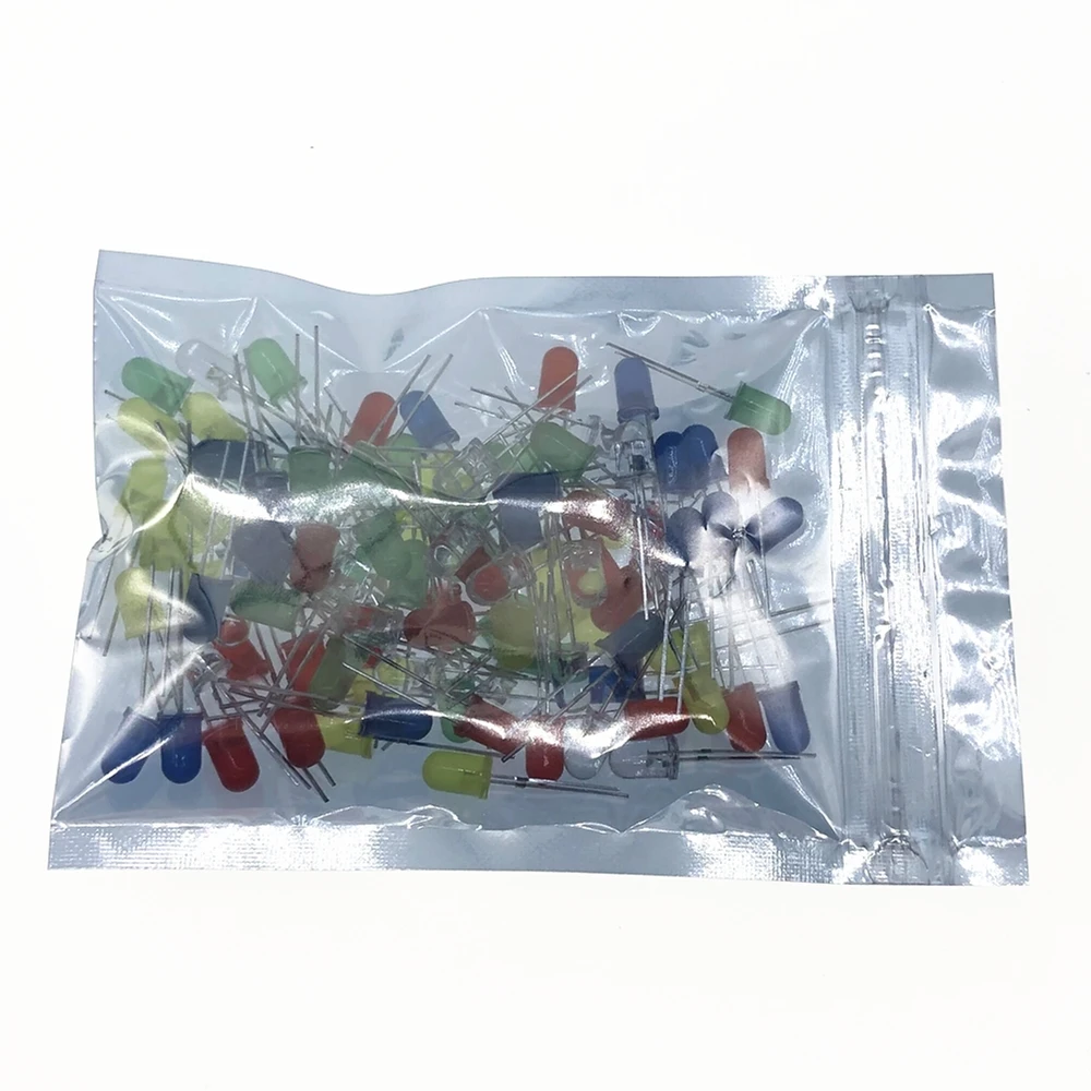 100 шт. 5 мм светодиодные диоды набор в ассортименте белый зеленый красный синий