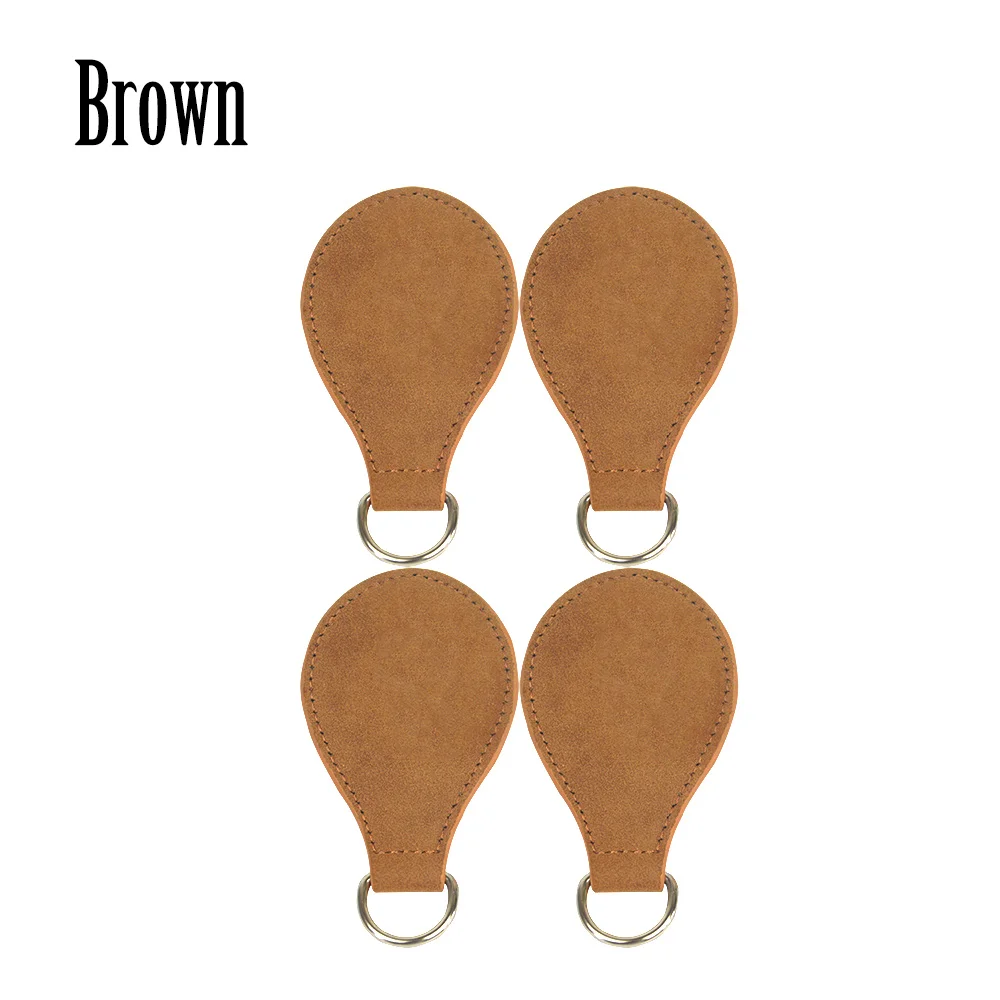 brown Tanqu, 2 пары, 4 шт., матовые, матовые, из искусственной замши, нубука, кожаные, для Obag, ручки, крепления для O Bag, Obasket, детали для сумки - Цвет: brown