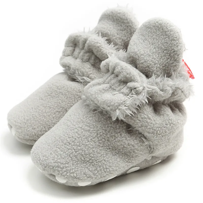 Обувь для мальчика 1 года зимняя Удобная однотонная теплая хлопковая обувь