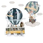 Мультфильм воздушный шар серия настенных наклеек детская комната Детский сад детская комната настенные наклейки Экологичные DIY художественные Виниловые росписи