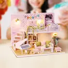 Кукольный домик сделай сам, деревянный миниатюрный домик принцессы для девочек, Модель для сборки мальчиков и девочек, подарок на день рождения и Рождество