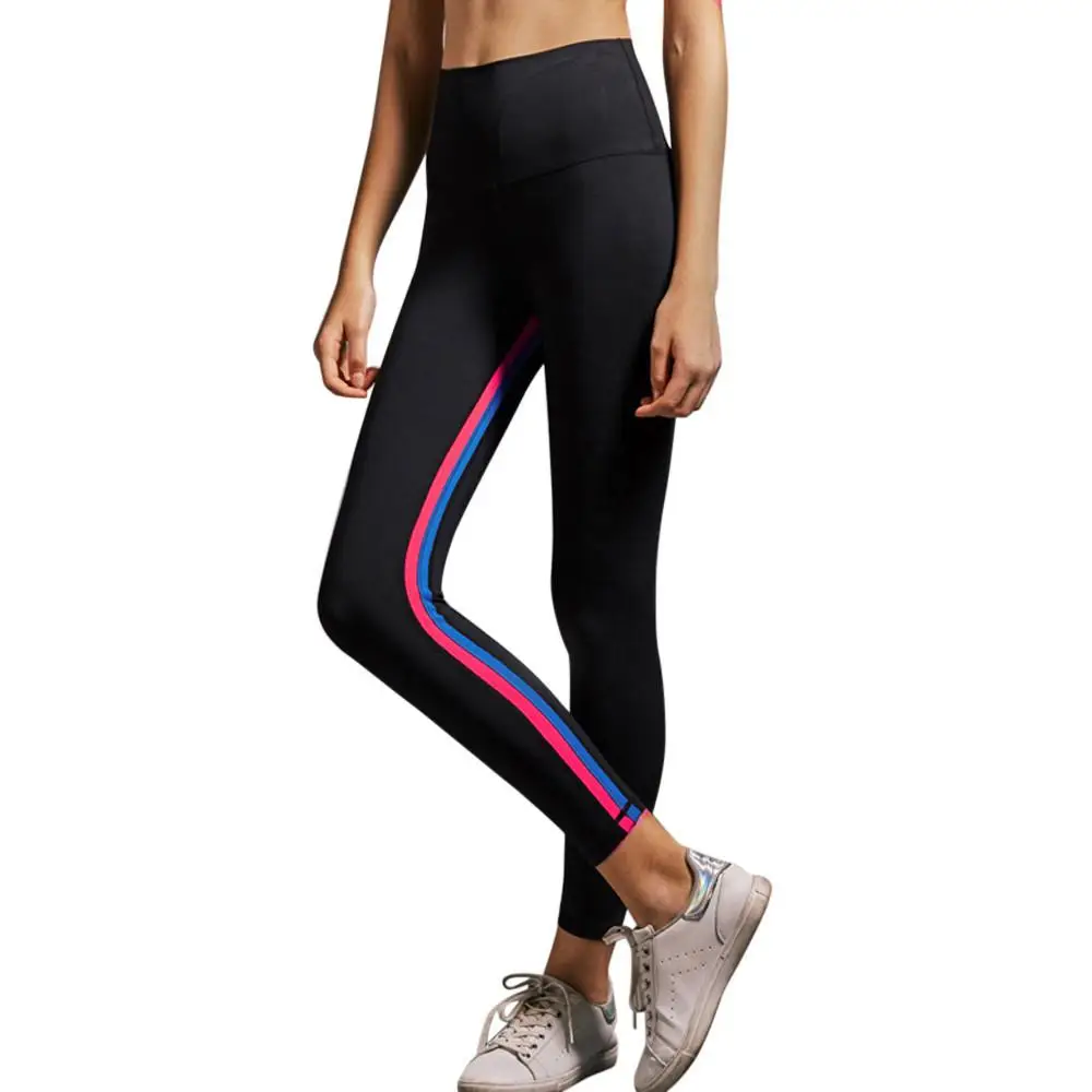 Женские сексуальные Лоскутные Спортивные брюки трико для йоги Леггинсы бега