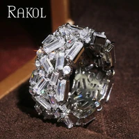 rakol luxury geometric cubic zirconia women band rings stylish girl party accessories daily wearable jewelry ring drop shipping