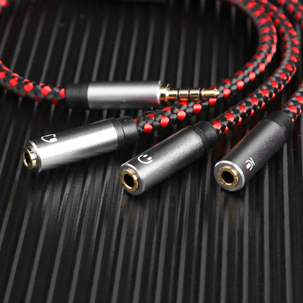 Компьютерный аудиоразветвитель AUX-кабель 1 штекер 3 гнезда разъем 5 мм наушники