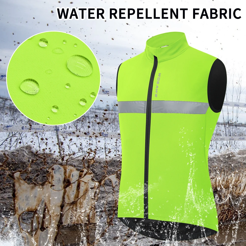 Мужской велосипедный жилет с флисовой подкладкой ветрозащитный светоотражающий