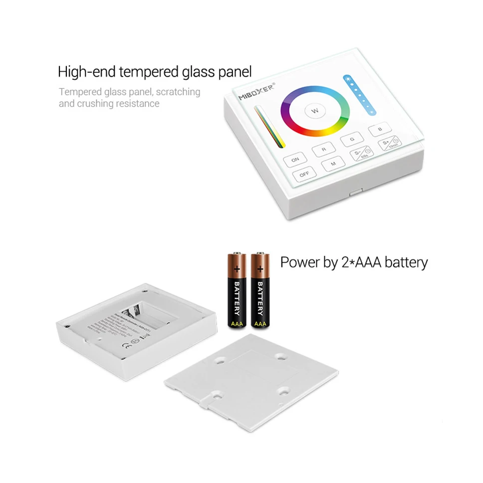 

B0 RGB+CCT Smart Panel Remote Controller 16milion Colors Adjustable Saturation CCT/Brightness 2.4G Wireless Transmitting