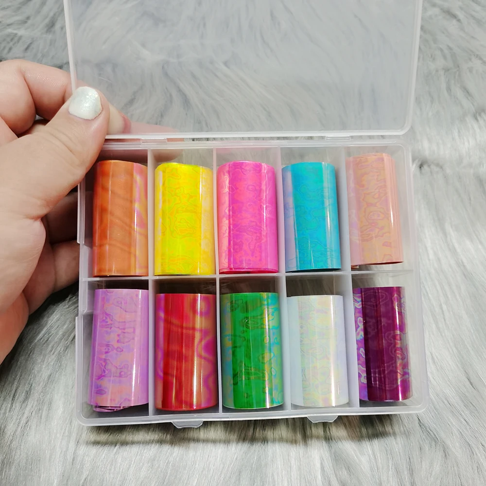 2022s hot season brands transfer foil stickers 97style scaleleopardmarbleflower 10 rolls nail design transfer foil 4100cm free global shipping