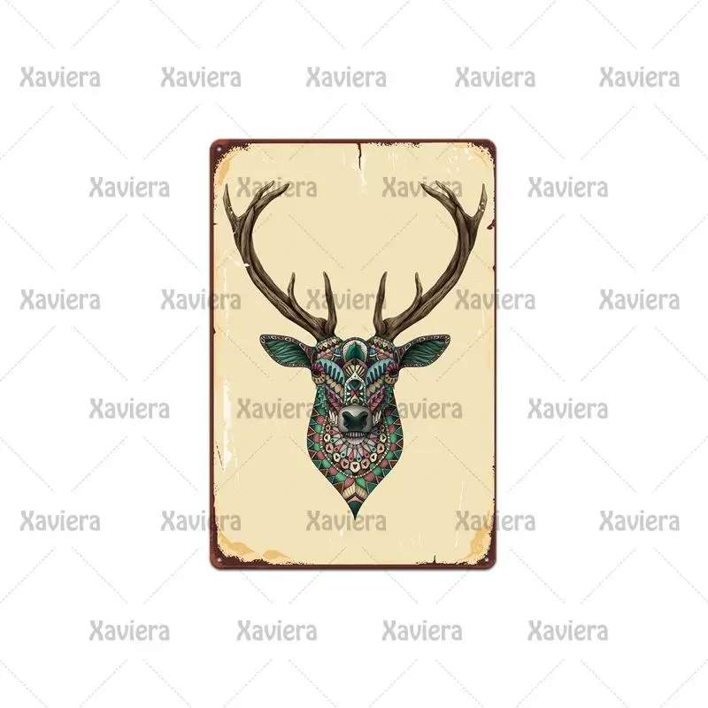 

Retro Plaque Cartoon Animals Elk Metal Tin Sign Iron Painting Vintage Wall Sticker Club Bar Garage Home Decoration Metal Plate
