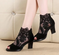 new womens shoes spring summer fashion mesh high heel sandals fish mouth high heels mid calf shoe plus size