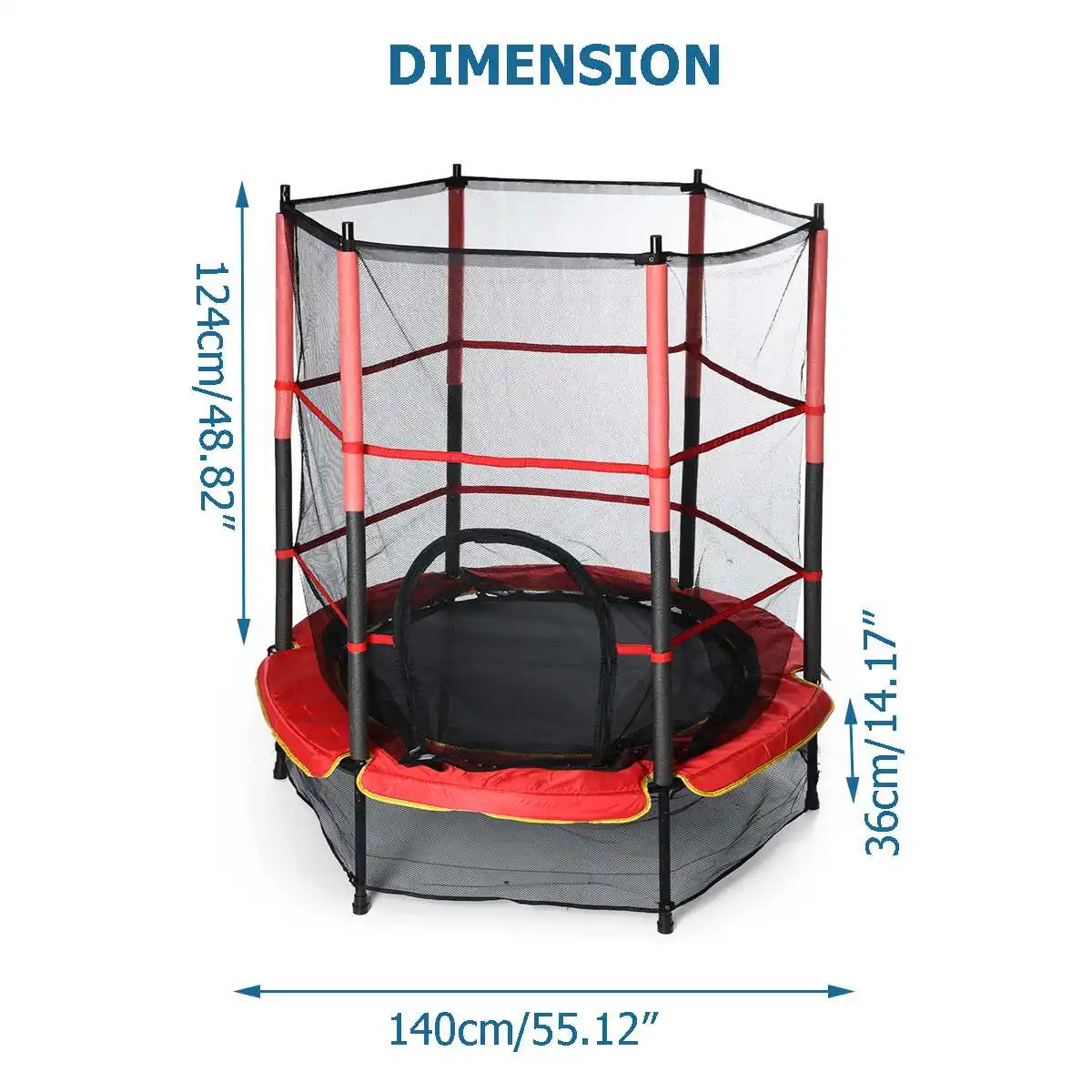 

Children Playing Jumping Bed Outdoor Kids Trampoline Exercise Bed Indoor Round Trampoline with Enclosure Net And Zipper Door