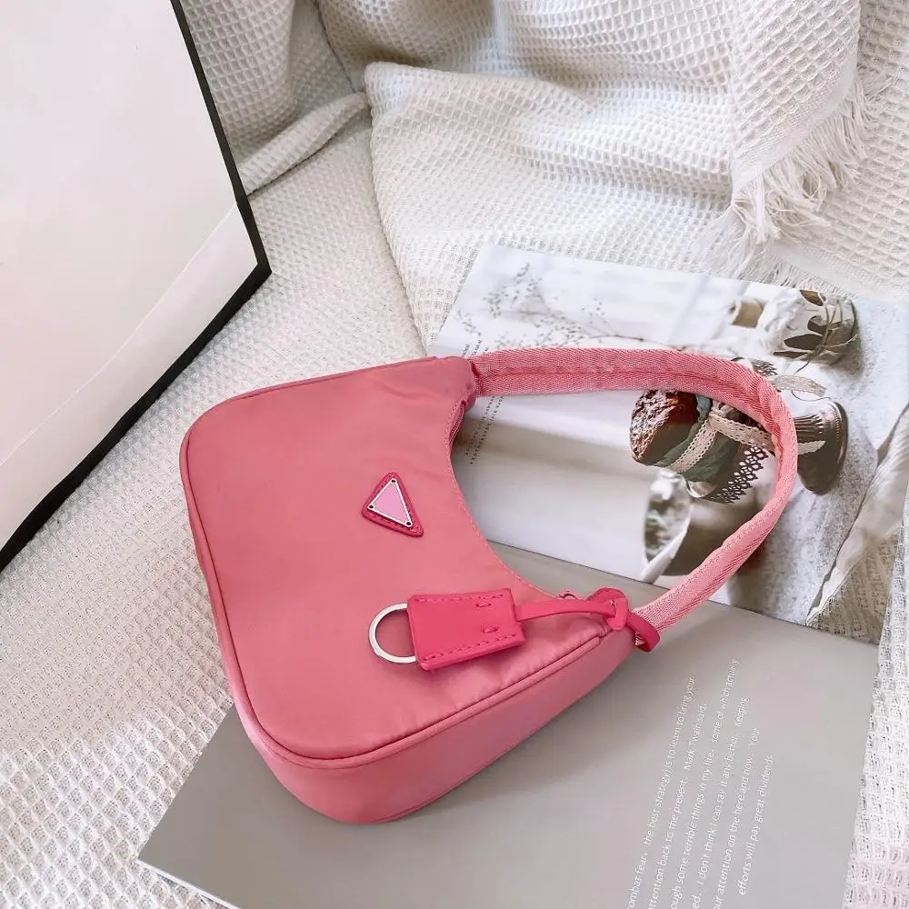 

Women's bag candy color new fashion handbag candy color simple retro parachute nylon baguette bag ladies shoulder bag