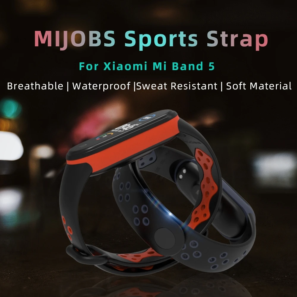 Силиконовый браслет из ТПУ Для xiaomi mi band 5 однотонный двухцветный сменный ремешок