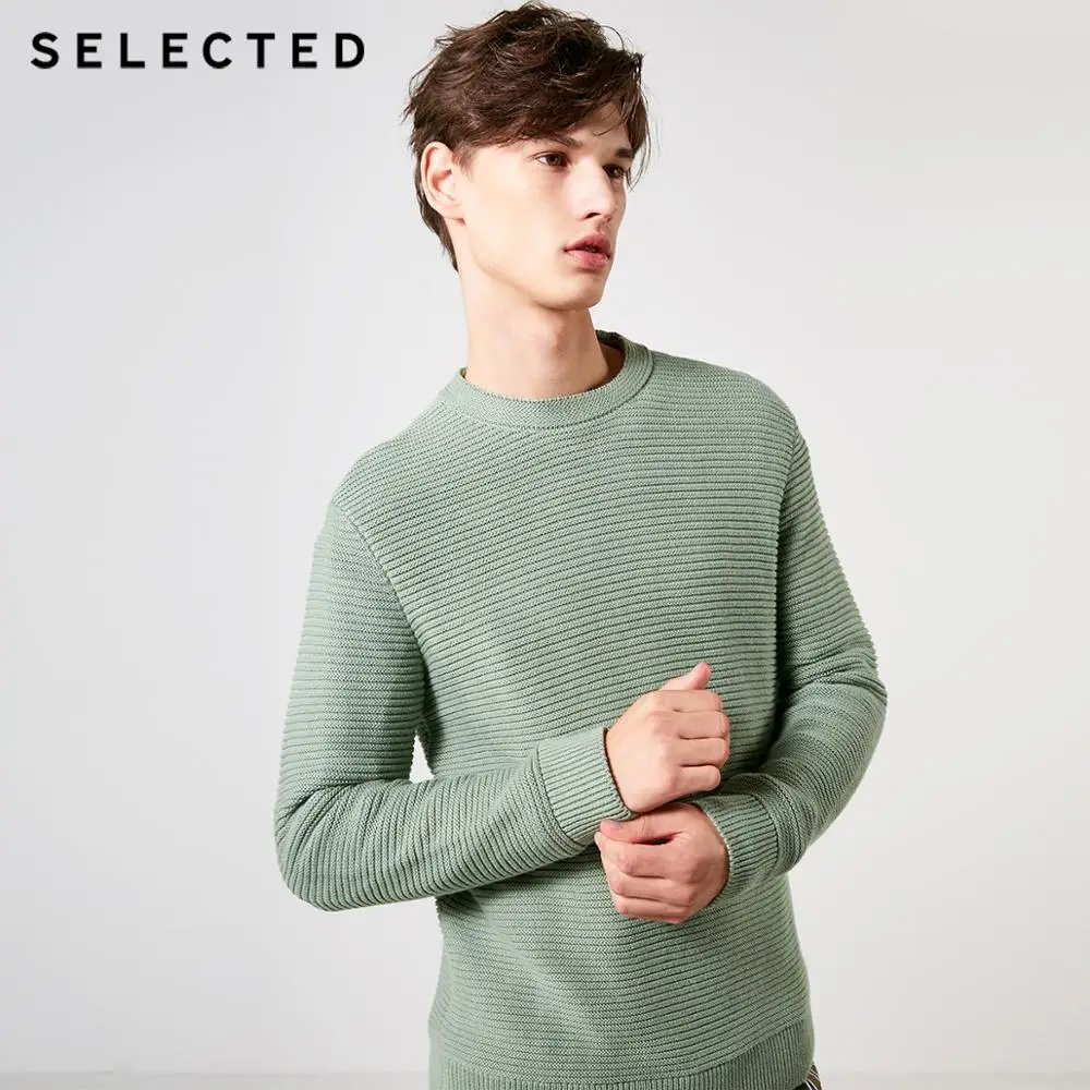 

SELECTED Men's 100% Cotton Round Neckline Pullovers Winter New Regular Fit Knitted Sweater S | 419124502