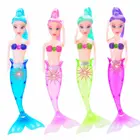 Pudcoco, водонепроницаемая кукла-Русалка для плавания с светодиодсветильник, детская пластиковая игрушка для девочек в виде красивой рыбы, для купания, бассейна, подарки, случайный цвет
