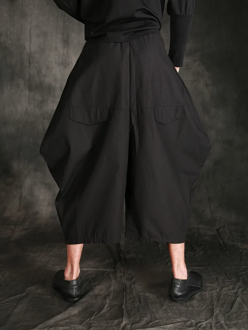 Мужские летние брюки с широкими штанинами модные мужские для парикмахеров юбкой