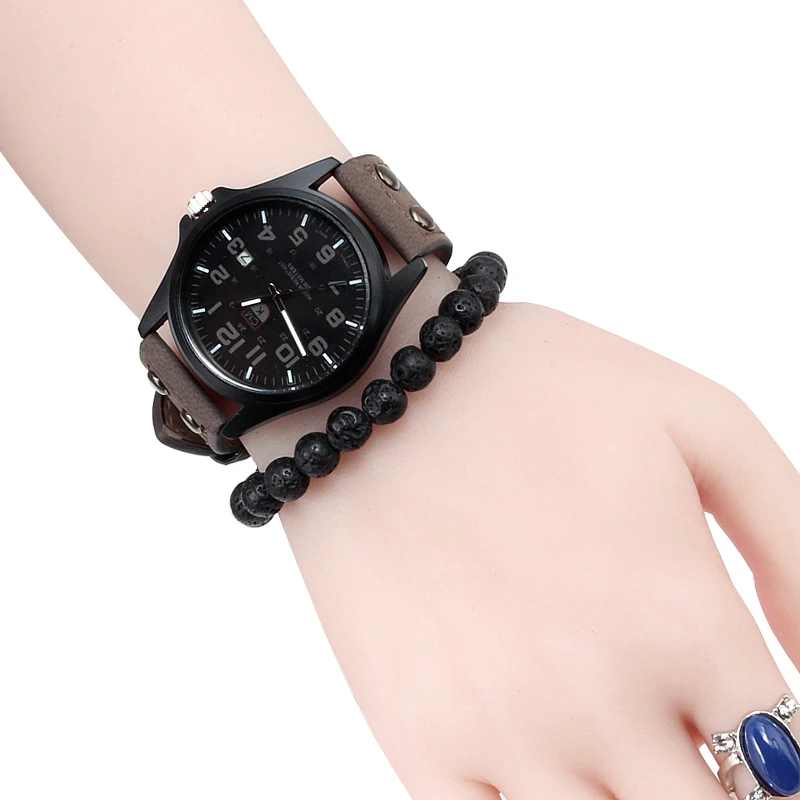 Часы мужские кварцевые с кожаным ремешком 4 цвета | Наручные часы