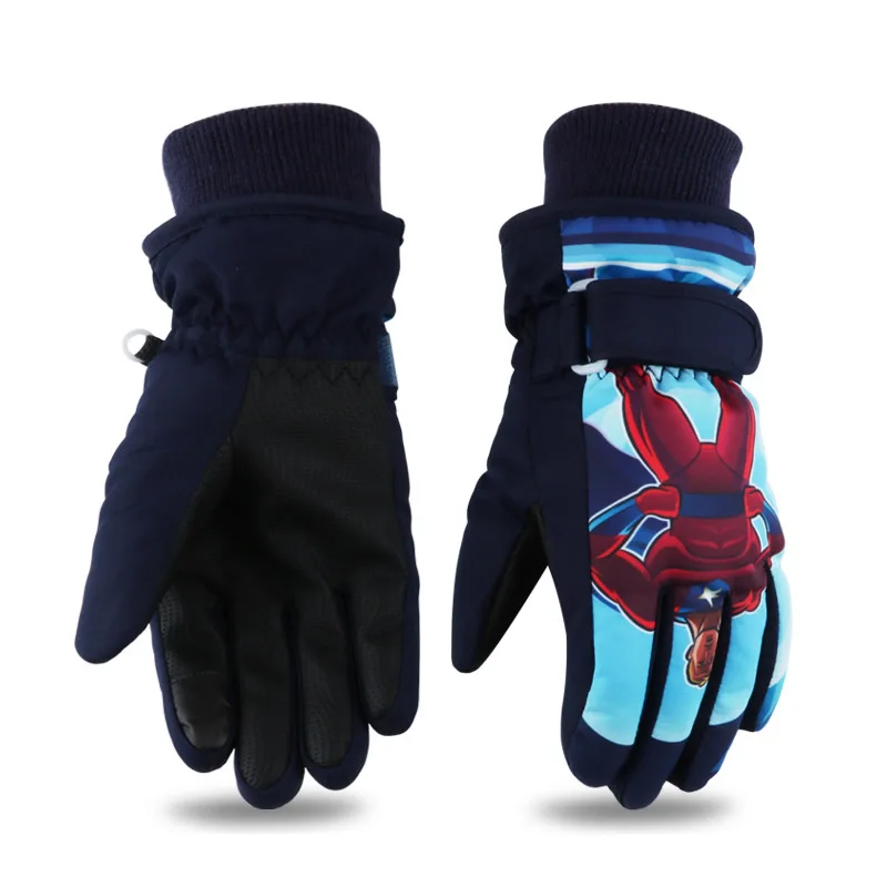 Плотные лыжные перчатки Детские ветрозащитные водонепроницаемые регулируемые