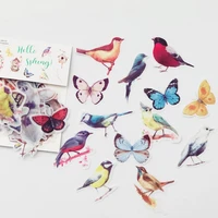 1 pack 40 pcs sticker birds and butterfly paper decorative stickers stick label kids gift