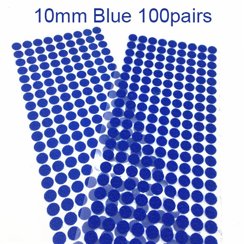 10mm blue 100pairs 10 мм, 100 пар, белая, черная волшебная наклейка, лента для монет с сильным клеем, самоклеющаяся лента для крепления, детский аксессуар «сделай сам» ручной работы - Цвет: 10mm blue 100pairs