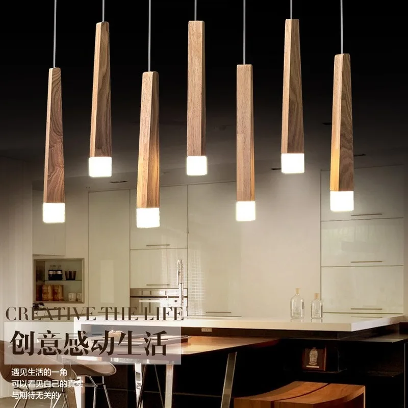 

Creative Bar Matchstick Solid Wood Chandelier Nordic Simple Personality Casual Bar Restaurant Cafe Lamps Led Pendant Lamp