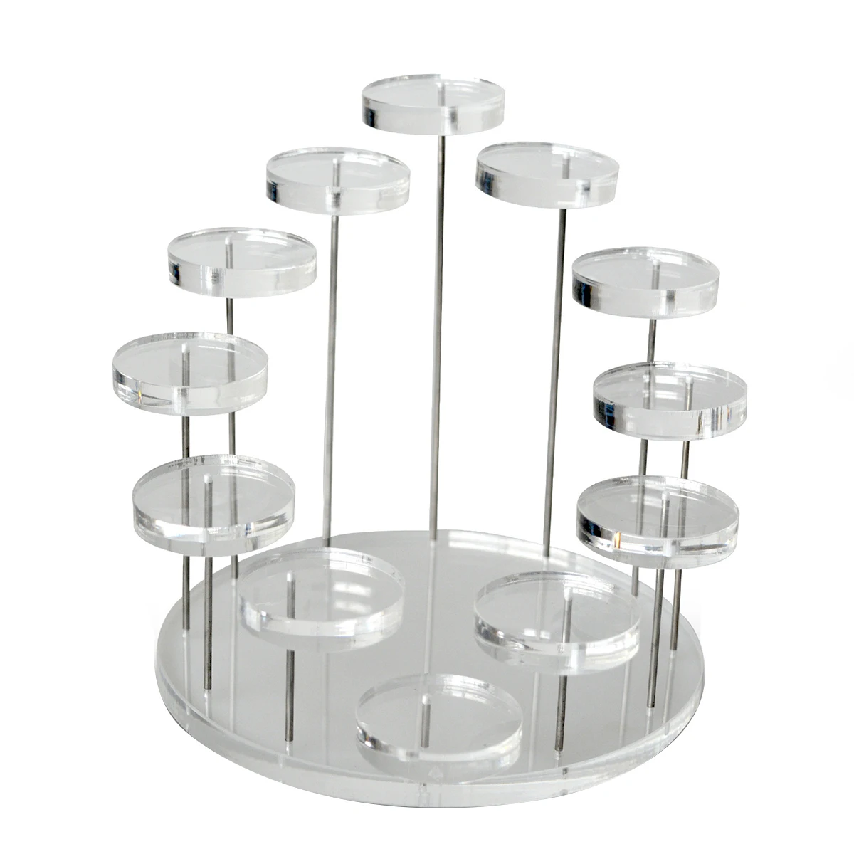 

Faroot Round Cake Stand Acrylic Jewelry Rack Food Display Stand for Fruit Dessert Snack, Black/Clear