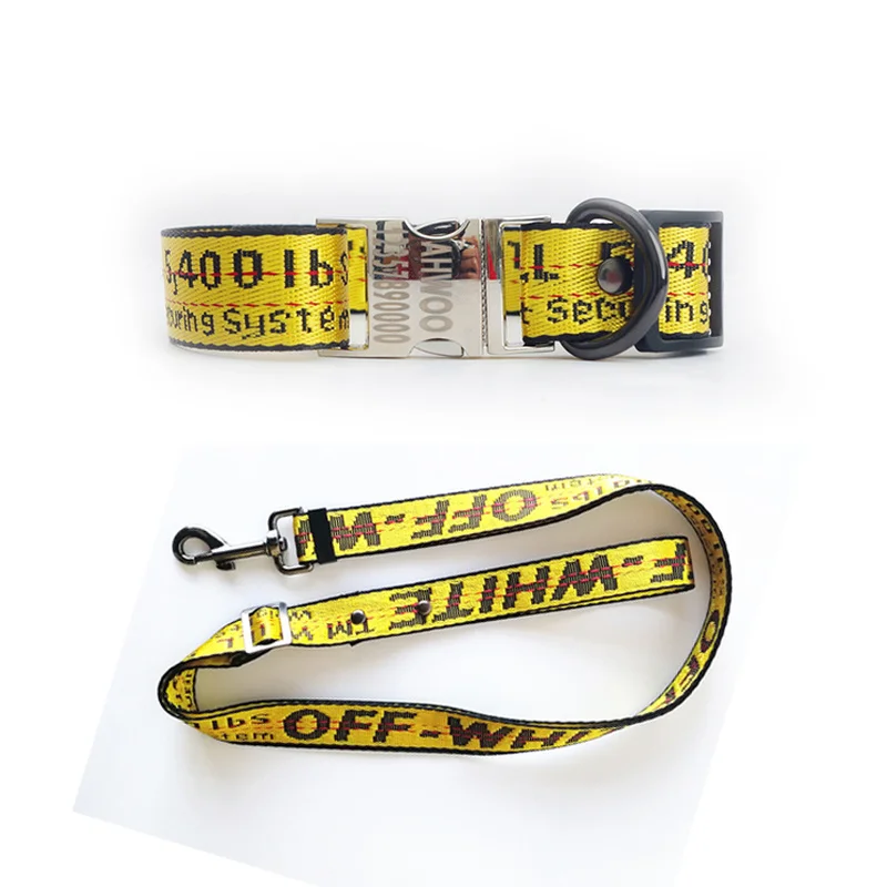 

Fashion Custom ID Dog Collars Personalized Free Engraved Nameplate Nylon Pet Collar Leash Set for Small Medium Large Dog Bulldog