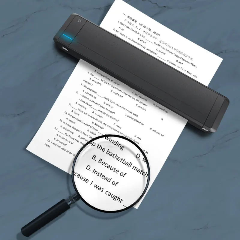 

Mini A4 Bluetooth Compatible Portable Printer MT800 Mobile Printing Business Document Contract Student Test Paper Home Printer