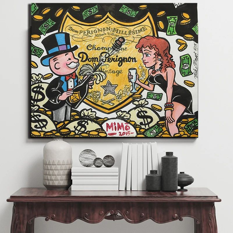 Картина на холсте с монетами майка Моцарта шампанского|Рисование и каллиграфия| |