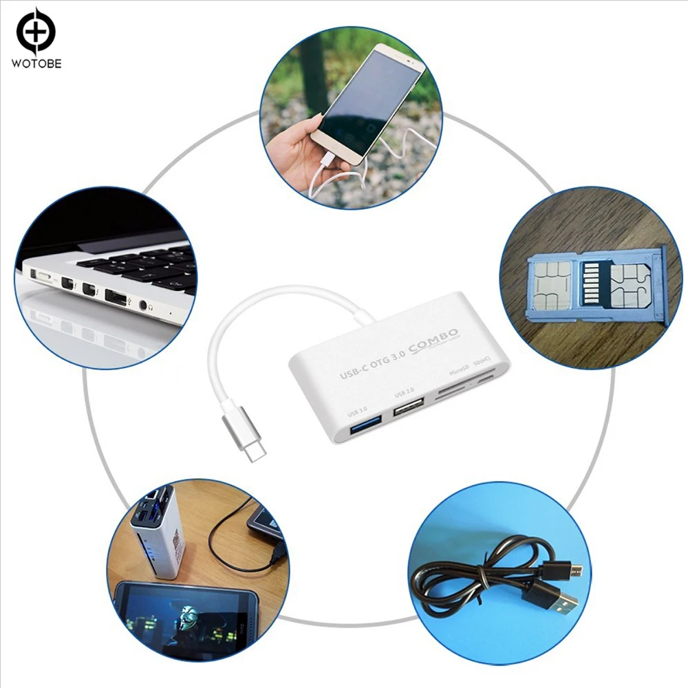 USB 3.1 TYPE-C to USB 3.0HUB SD TF Card Reader Extension Dock for Macbook Type-C interface series mobile phones and tablet